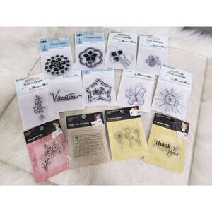 LOT 13 Autumn Leaves‎ Clear Flower Stamp Scrapbooking Card Making Paper Crafts